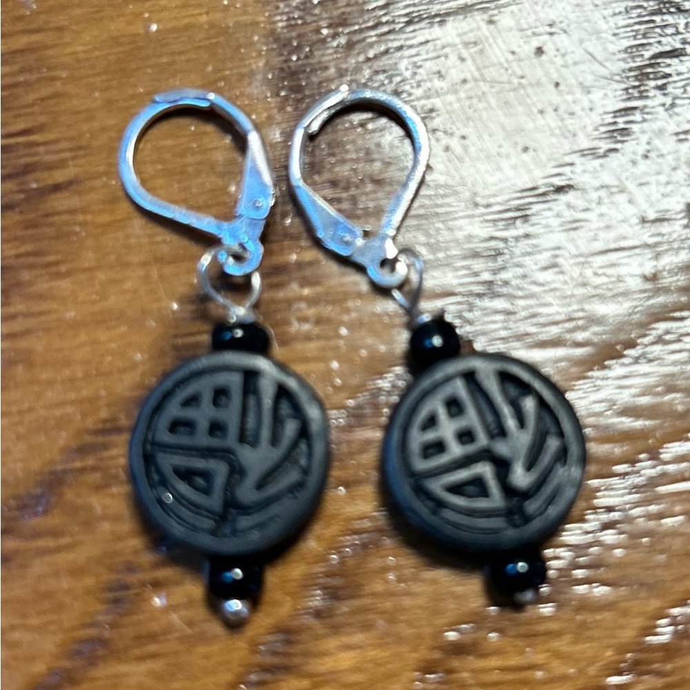 Black Cinnabar Earrings